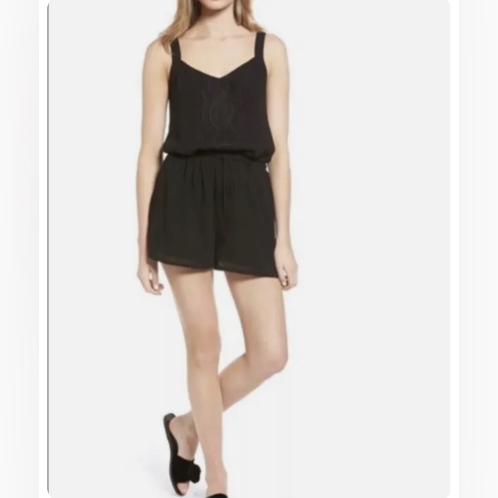 Chelsea28 Black Silky Romper XS